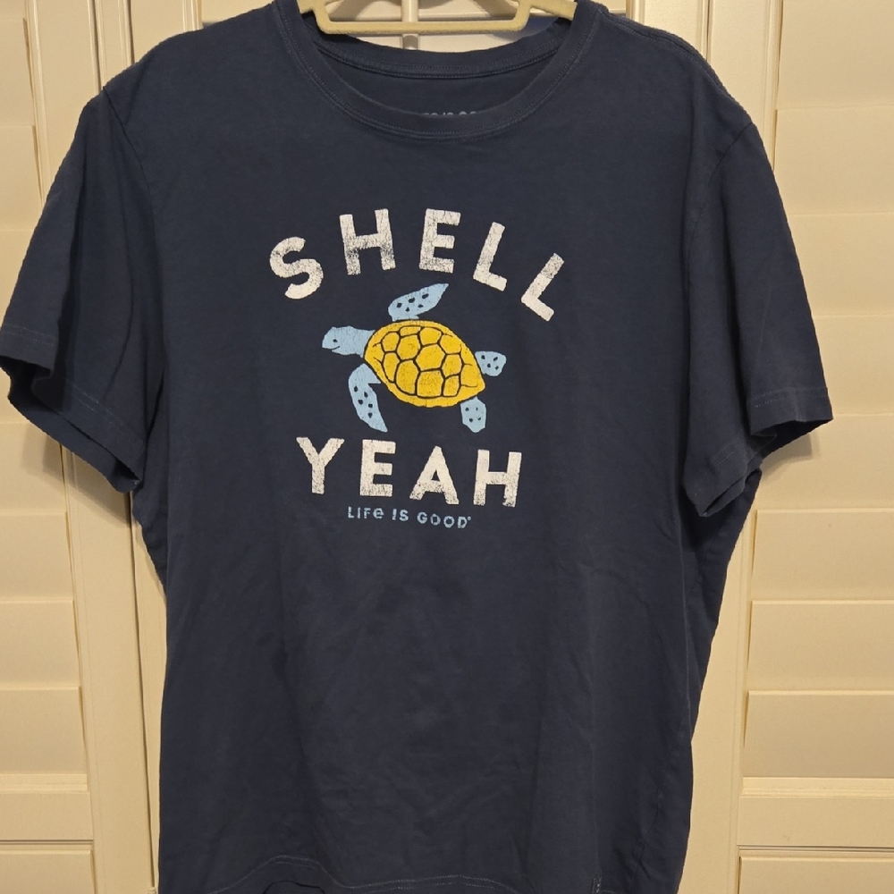 Life Is Good Dark Blue 'Shell Yeah' Turtle Tee